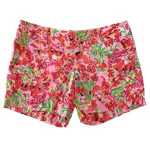 Lilly Pulitzer Callahan 5" Inseam Shorts sz 0 Call me Kitty Tiger Lily Cat Women